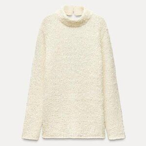 NWT ZARA SEQUINED KNIT SWEATER